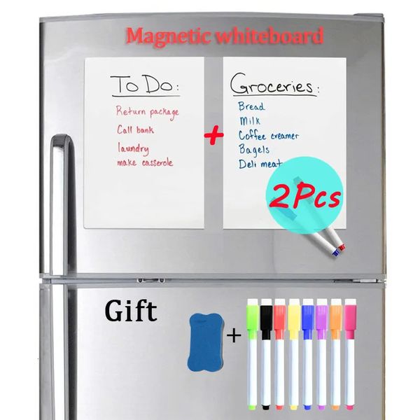 Whiteboards 2PCS A4 Größe Magnetische Whiteboard Kühlschrank Aufkleber Whiteboard Büro Schule Liefert Bulletin Message Board Wand Board 231007