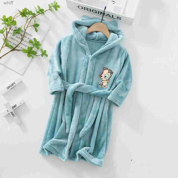 Handtücher Roben Baby Jungen Mädchen Bademantel Cartoon Tiger Mit Kapuze Kinder Nachtwäsche Roben Winter Warme Casual Kinder Pyjama Langarm Kid RobesL231121