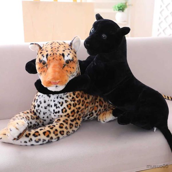 Weihnachten Spielzeug liefert Plüsch schwarzer Panther Spielzeug realistische Kuscheltiere Panther Plüsch lebensechte Leopard weiche Puppe Geschenk für Kinder R231012