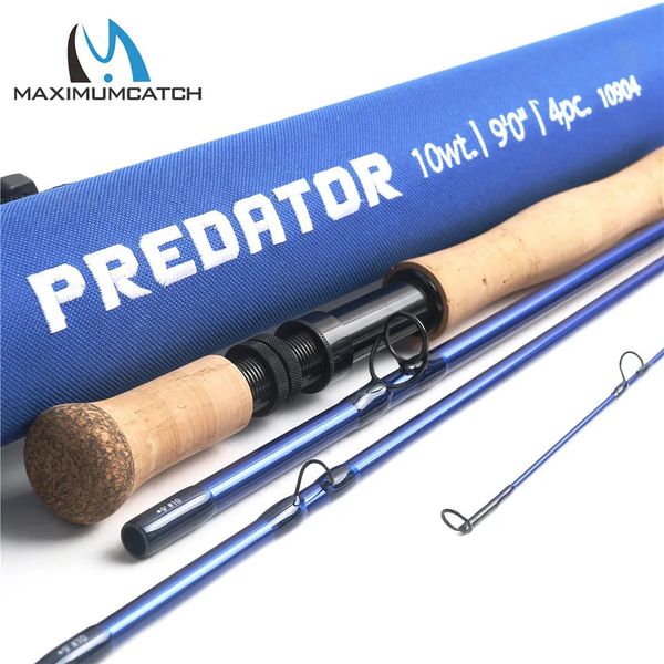 Лодочные удочки Maximumcatch Predator, 9 футов, удочка для морской воды, 30 т, SK, углеродное волокно, 8wt9wt10wt12wt, 4 шт., с трубкой Cordura 231012