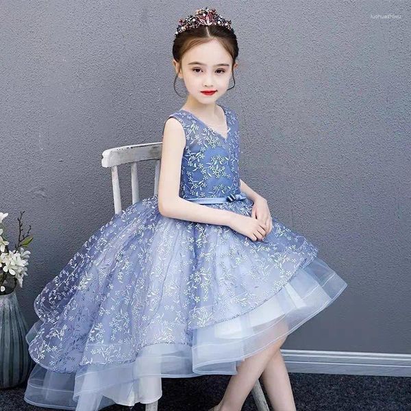 Vestidos da menina crianças meninas elegante noite longo luxo 2023 celebridade princesa traje crianças vestido formal festa de aniversário baile de formatura