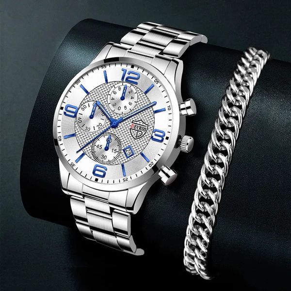 Damenuhren Relogio Masculino Herren Business Luxus Edelstahl Quarz Armbanduhr Männlich Silber Armband Kalender Leuchtende Uhr 231012