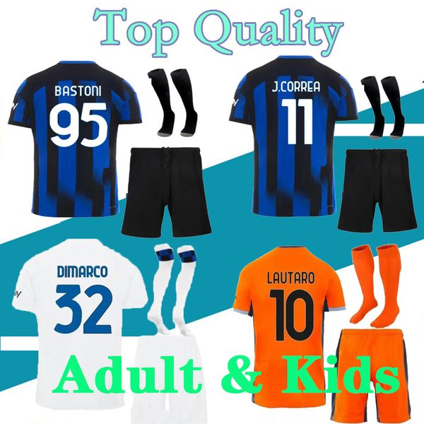 LUKAKU Camisas de futebol 23 24 BARELLA LAUTARO INTERS ALEXIS DZEKO CORREA AWAY Third S Uniformes Camisa de futebol 2023 2024 Homens Crianças Kits Tops