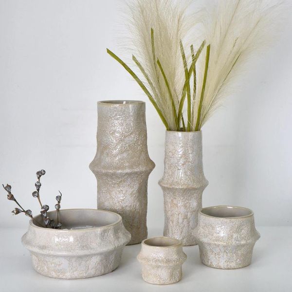 Vasi Vaso per bonsai in ceramica per fiori Vasi per piante verdi moderni in stile nordico e fioriera da tavolo multi-dimensione