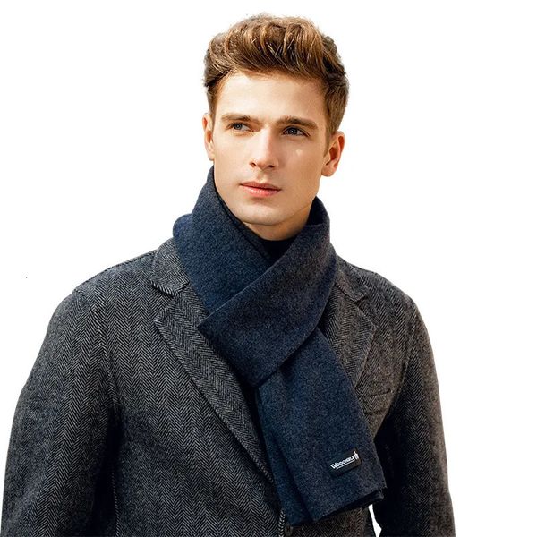 Lenços Maikun moda masculina lenço de lã cor pura simples e versátil inverno quente cashmere cachecol high-end presente conjunto 231011