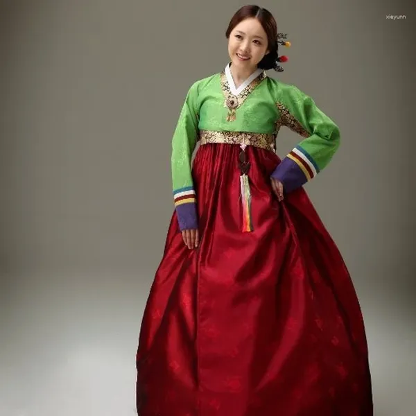 Abbigliamento etnico Corea del Sud Tessuto importato Matrimonio nuziale Miglioramento della scena Stile Hanbok Evento su larga scala su misura