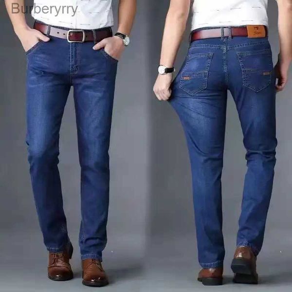 Herrenjeans 2023 Neue gerade Jeans für Herren, elastische Hose, klassische Freizeitkleidung, mittlere Taille, Freizeithose, Blau, Schwarz, Farbe, Größe 38L231011