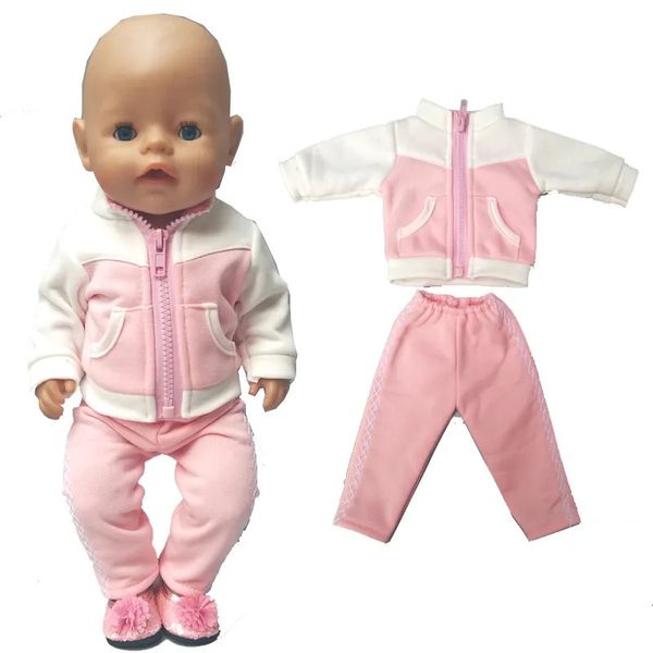 Bonecas roupas de boneca para 43cm nascido bebê jaqueta calças conjunto 17 