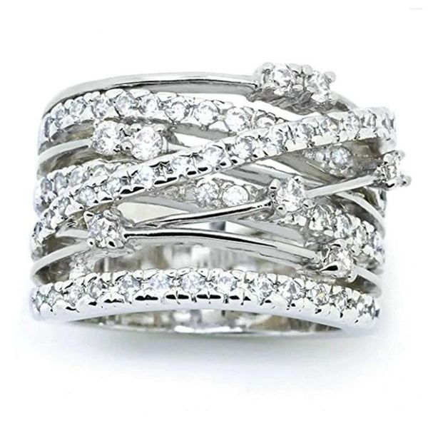 Cluster Ringe Luxus Große Silber Farbe mit S925 Stempel Blau Farben CZ Zirkon Stein Für Frauen Mode Hochzeit Verlobung geschenke