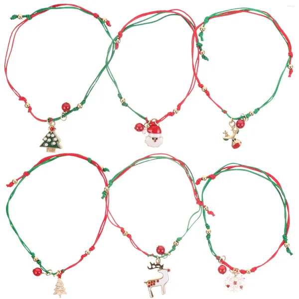 Charm-Armbänder, 6 Stück, Armband, Weihnachten, Damen, Handgelenkkette, modisch, Ornament, Legierung, modischer Schmuck, Weihnachten, Miss-Accessoires, Mann