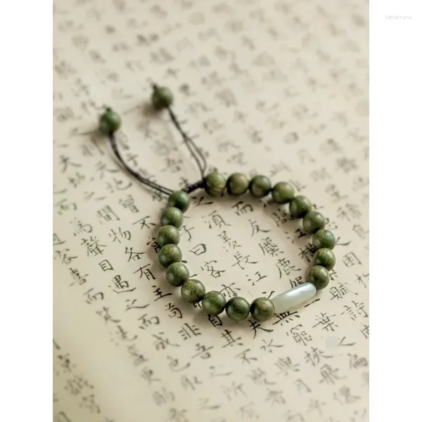 Hebra Original Materiales Antiguos Hetian Jade Pulsera De Sándalo Hombres Y Mujeres Adorno Étnico