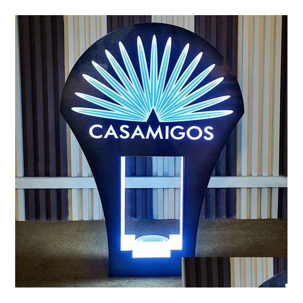 Andere Event Party Supplies Glow Custom Casamigos Tequila Bottle Presenter LED Acryl Glorifier Neon Sign VIP Service für Party Nigh Dhpdt