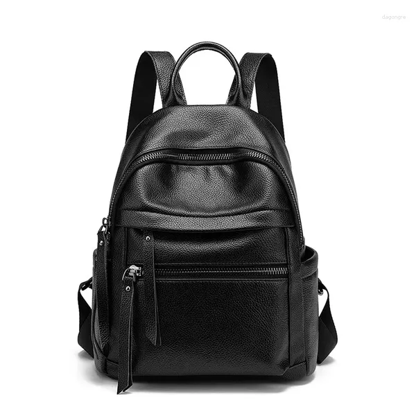 Rucksack Frauen Weiche Leder Rucksäcke Vintage Weibliche Schulter Taschen Sac A Dos Casual Reise Damen Bagpack Mochilas Schule