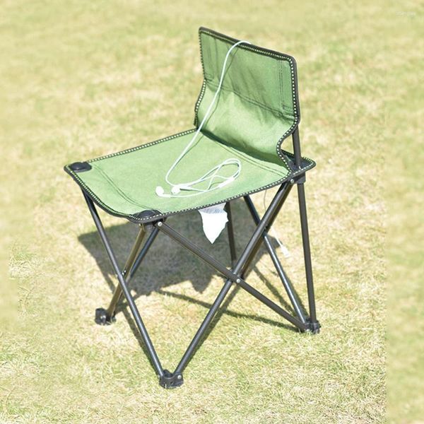 Camp Furniture Klappbare Strandstühle Rückenlehne Hocker Tragbares Camping Outdoor Angeln Oxford Atmungsaktives Stahlrohr Klein und kompakt