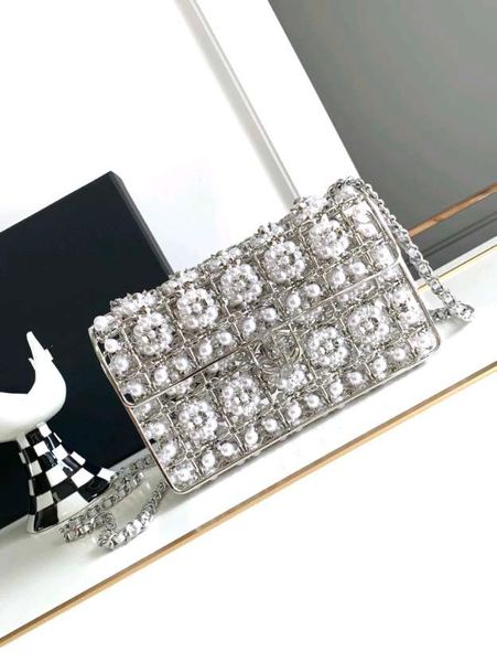 Borsa CF designer coco Minaudiere borse moda a tracolla LUXURY portamonete con patta portamonete portafoglio borsa da sera con catena borsa in metallo con diamanti pera