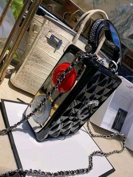 Lüks tasarımcı Coco minaudiere çantası, yuva mahine kask çantası bauble crossbody moda çantaları çanta çantası zinciri akşam çantası lokomotif elmas tote içerir