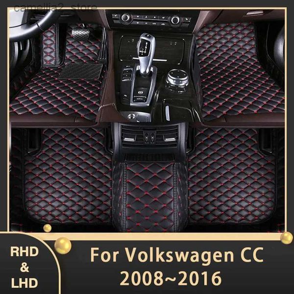 Tappetini Tappeti Tappetini per auto per Volkswagen VW Passat CC 2008 ~ 2016 Tappetini per auto personalizzati Tappetini in pelle Accessori interni 2013 2014 2015 Q231012