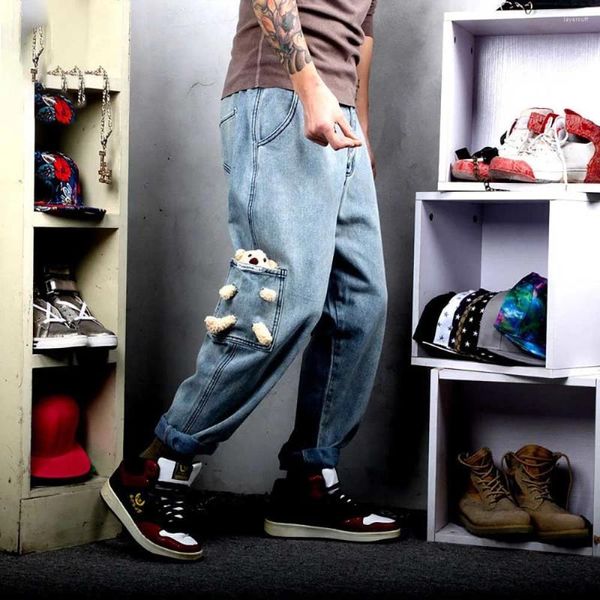 Jeans da uomo Moda Harem Uomo Pantaloni denim casual Pantaloni cargo larghi larghi Streetwear Abbigliamento hiphop