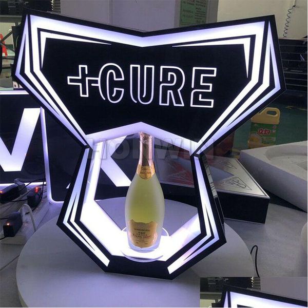 Andere Event-Partyzubehör Led Vip Nexus Champagnerflaschen-Präsentator Kundenspezifisches Logo Mtiple Color Bottles Glorifier für Events Party Dhtgr