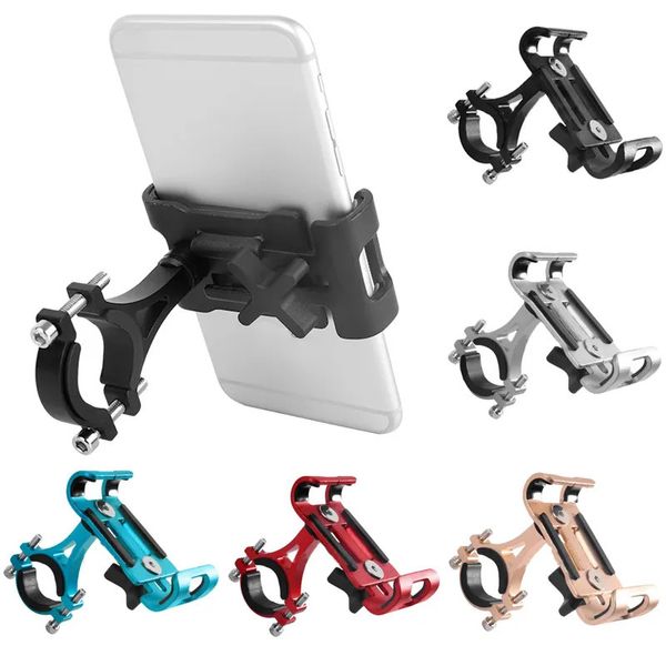 Telai per bici Staffa per cellulare per bicicletta Clip in metallo Bicicletta antiscivolo Smartphone per scooter elettrico 231011