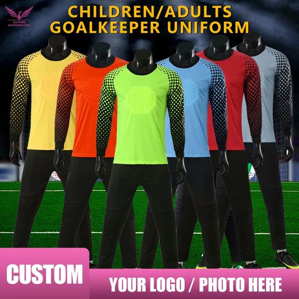 Outros artigos esportivos Personalizado Futebol Jerseys Goleiro Camisas Imprimir Kid Football Team Jersey Uniforme Futebol Wear Goleiro Terno de Treinamento 231011