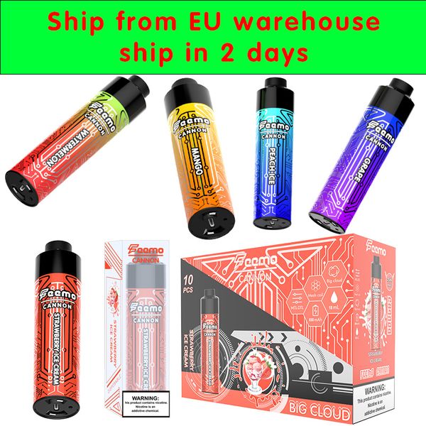 Scatta a vaporizzatore usa e getta 10000Puffs Femo Cannone Elettronica sigaretta elettronica 18 ml Vaporizer Sfucci bar pod cartuccia vapore 0,5ohm grande clous di svapo per spedizioni veloci