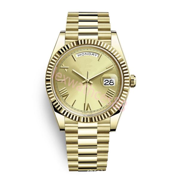 Relojes de lujo RLX 41 mm Rose Movimiento mecánico automático de acero inoxidable Presidente de alta calidad Class Sapphire Watches Original Box Designer Watch