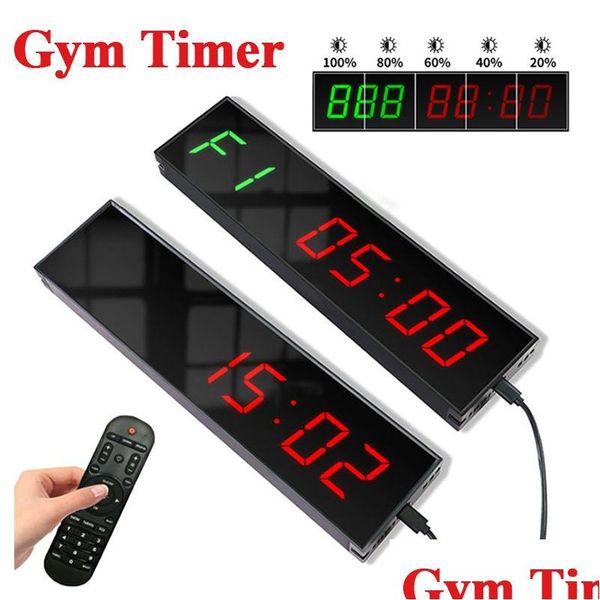 Mutfak Zamanlayıcıları Mutfak Zamanlayıcıları Led Büyük SN Gym Timer 1.5 inç Dijital Eğitim Çalışıyor Geri/Yukarı Çalar Saat Uzaktan Kumanda Spor OTKW5