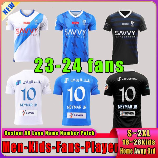 23 24 NOVITÀAl Hilal Saudita NEYMAR JR KOULIBALY NEVES tifosi Giocatore Maglie da calcio SERGEJ DELGADO JAHFALI MALCOM KANNO maglia da calcio casa lontano kit per bambini uniformi