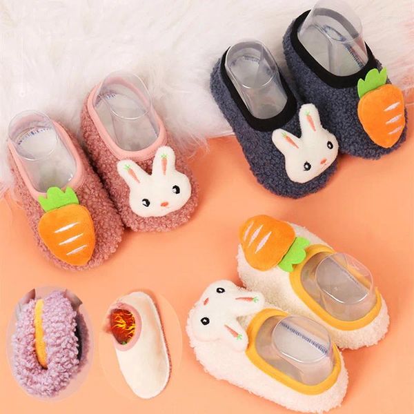 Primi camminatori Autunno Inverno Bambino Peluche Calzino da pavimento Scarpe Suola morbida Bambino Bambini Antiscivolo Casa per interni Bambini