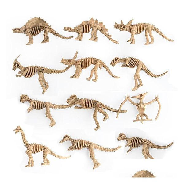 Miniatures Jouets Simation Dinosaure Squelette Modèle Jouet Accessoires Décoratifs Modèles De Dinosaures Ornements Décorations Enfants Apprentissage Éducatif Otveo
