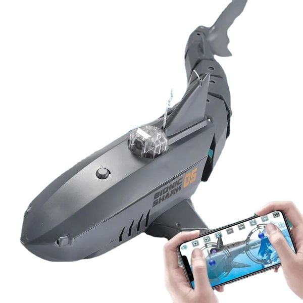 Mobile App Fernbedienung Kamera Shark Aufladen 2,4 G Megalodon Dual Motor Wasser Schaukel Beschleunigung KINDER Spielzeug