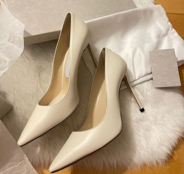 Damen-Kleidschuhe, High-Heel-Slip-on-Romy, 85 mm, Lederpumps, spitze Zehen, luxuriöse Londoner Designer-Frühlingsparty, Hochzeit, sexy Pumps mit Box