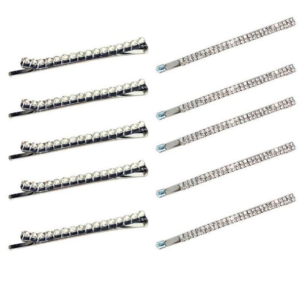 10 Stück Haarnadeln Strass Attraktive Bobby Pins Haarspangen für Mädchen Mode Kristall Hochzeit Haarschmuck für Frauen Lady230s