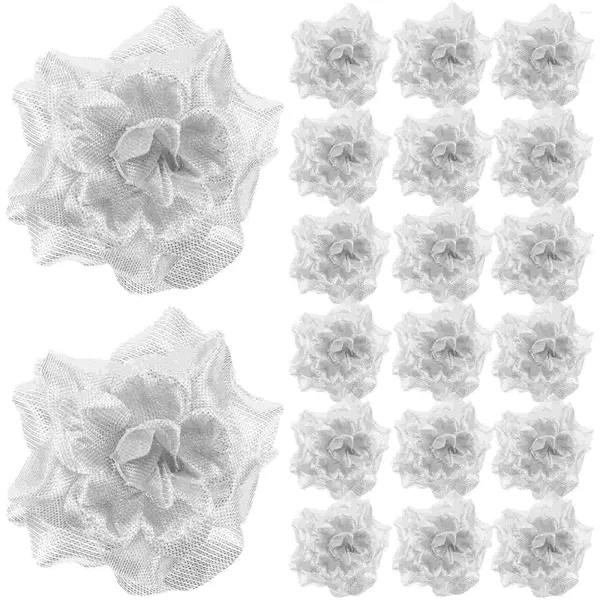 Flores decorativas rosa flor artificial 50 peças para chapéu roupas enfeite decoração de casamento (prata) preto