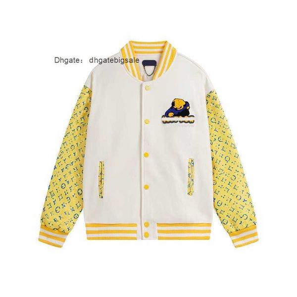 Jaqueta masculina designer de moda jaqueta de beisebol lã emenda jaqueta de couro bordado feminino estilo hip hop jaqueta de inverno