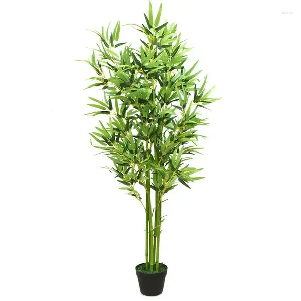 Simulazione di fiori decorativi finto bambù finto albero a foglia verde decorazione per piante in vaso KT00167