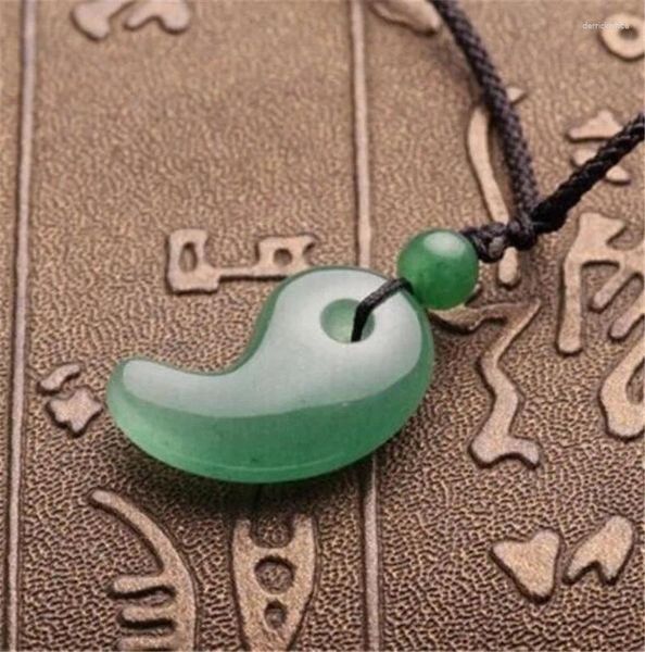 Ожерелья с подвесками из чистого натурального кристалла Dongling Jade Lovers Magatama Tai Chi Yin and Yang Fish Buckle Crescent Spike