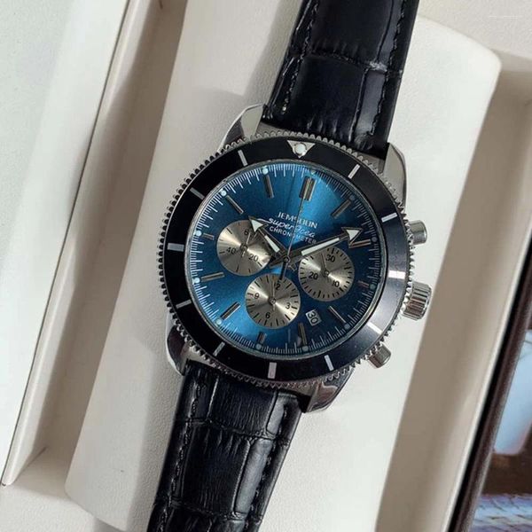 Relógios de pulso top marca original relógios cronógrafo para homens luxo aço inoxidável relógio de quartzo negócios data automática esportes jóias