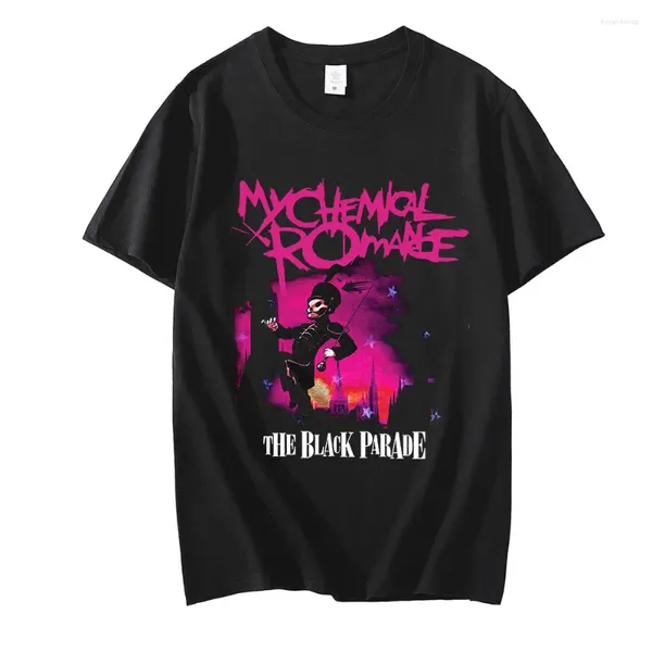 Homens camisetas Mens Camiseta My Romance The Black Parade Camisetas Punk Band Homens Mulheres Verão Manga Curta T-shirt Unissex Tops