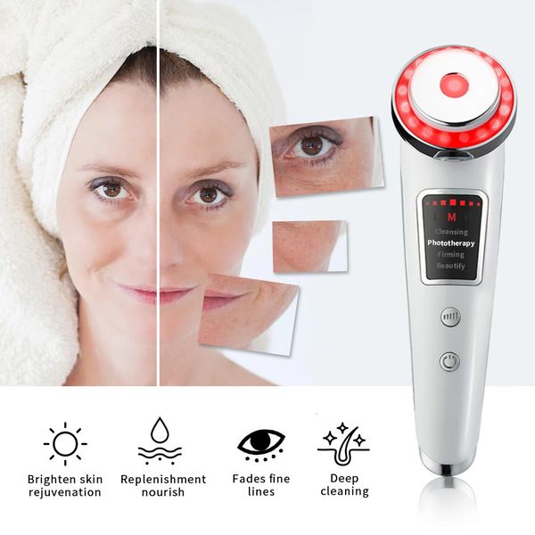 Dispositivos de cuidados faciais Massageador facial LED Pon Rejuvenescimento da pele Dispositivos de beleza Limpeza profunda Elevador Cuidados com os olhos Rugas Remover aparelhos cosméticos 231012