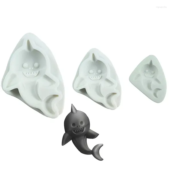 Moldes de cozimento Halloween Sea Dolphin Dentes expostos Silicone Chocolate Sugar Mold Gypsum DIY Drop Glue Soap