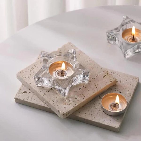 Mum tutucular 2pcs çay ışık mini açık cam tealight tutucu mum ışığında akşam yemeği düğün resepsiyon merkezi dekor aksesuarları