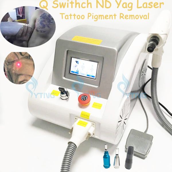 Máquina removedora de tatuagem a laser nd yag, portátil, interruptor q, tratamento de boneca preta, dispositivo a laser de rejuvenescimento da pele para uso em salão de beleza