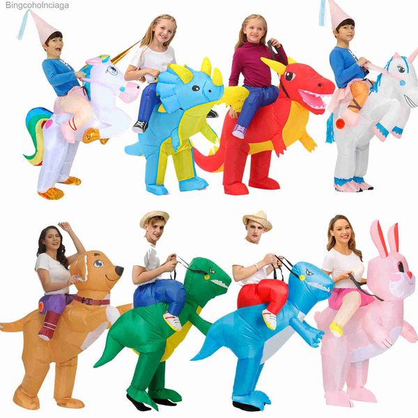 Costume a tema HOT Anime Dinosaur Iatable Come Party Mascot Alien Comes Suit Disfraz Cosplay Halloween Arriva per le donne Bambini DressL231013