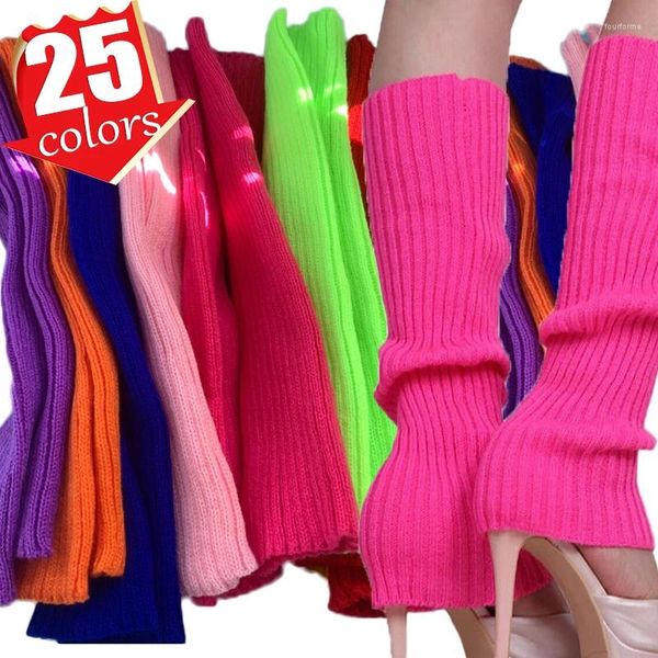Frauen Socken Koreanische Candy Farbe Süße Mädchen Gestrickte Fuß Abdeckung Solide Herbst Winter Stilvolle Elastische Lange Rohr