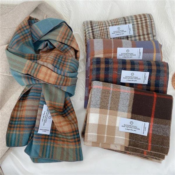 Sciarpe Multicolor Check Plaid Cashmere Sciarpa per le donne Inverno caldo morbido collo scialle Sciarpe Lady Fashion Pashmina Wraps