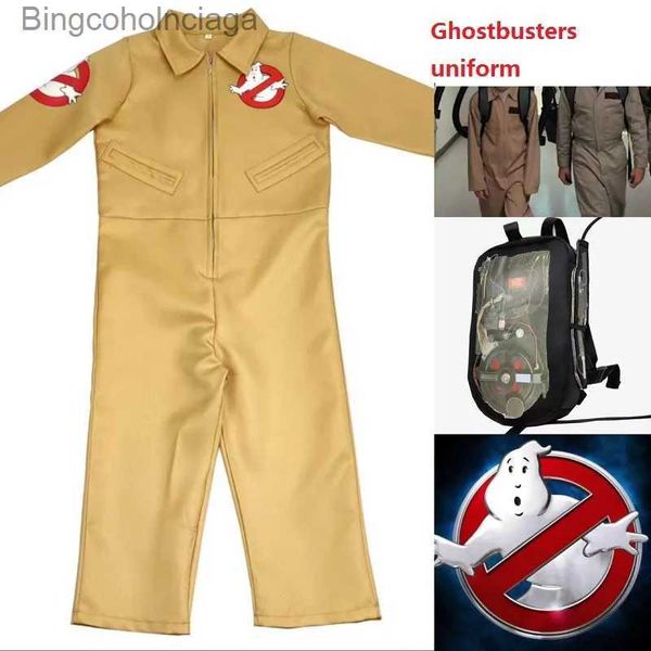 Tema Costume Kid Halloween Arriva Film Tema Ghostbusters uniforme Cosplay Abbigliamento Tuta Borsa Adatto per adulti e 3-15 anni BambiniL231013