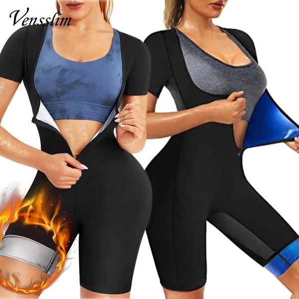 Bel karın şekillendirici vensslim kadınlar sauna takım elbise ter gömlek zayıflama termo shapewear tam vücut eğitmeni legging düzeltici korse 231012