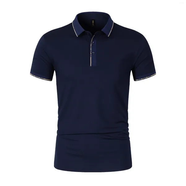 Polos masculinos verão polo topo negócios casual secagem rápida e camiseta feminina vinco resistente mistura de algodão 7 cores camisa esportiva S-4X
